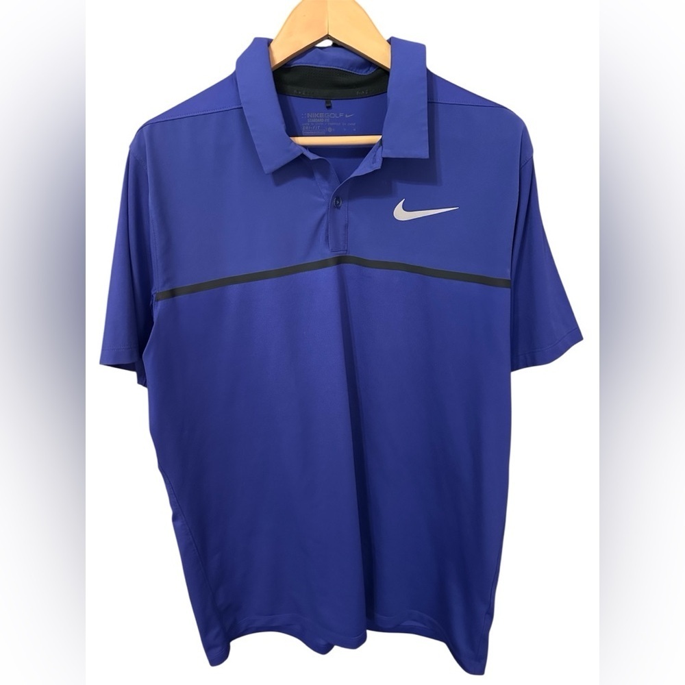 Nike Men's Royal Blue precision golf Polo with Black Stripe. Size XL